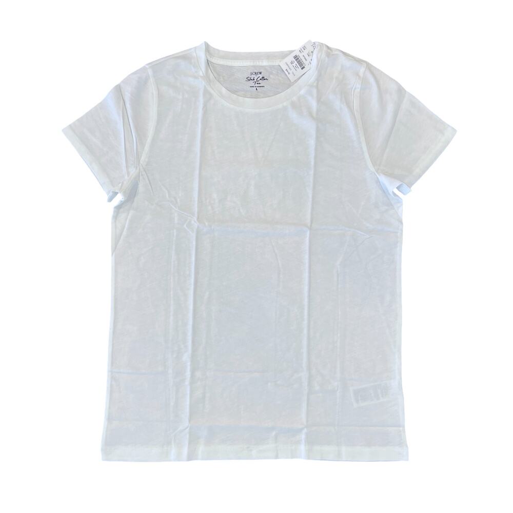 NWT J. Crew White Vintage Slub Cotton Crewneck Tee - SIZE XL